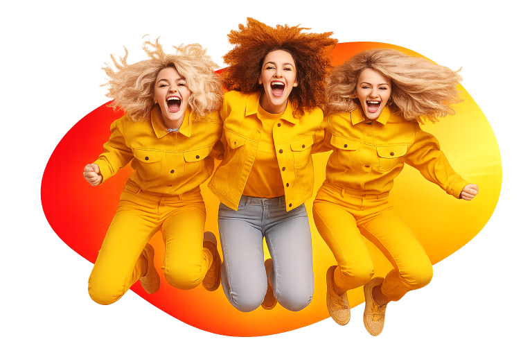 Jonge vrouw in het geel die gemotiveerd is